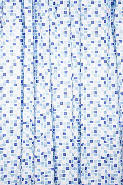 Croydex AE543424 Mosaic PVC Shower Curtain, Blue, 1800 x 1800mm