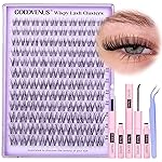 Invisible Band Lash Clusters Kit Wispy Natural Cluster Eyelash Extension Kit DIY Lash Extension Kit C Curl 10-16MM Eyelash Clusters Volume Individual Lashes Kit by Goddvenus