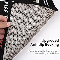 Vista 44 de Alfombras de Cocina Marrón, Alfombras de Microfibra Antideslizantes y Lavables para el Piso de la Cocina, Juego de 2 Piezas de Alfombras Decorativas