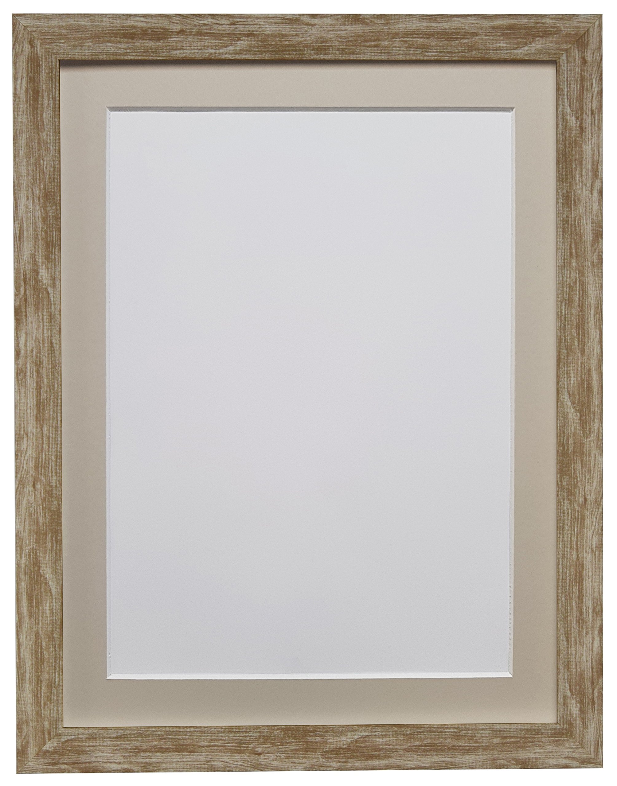 FRAMES BY POST Nordic Distressed Wood Photo Frame with Light Grey Mount 30x40cm Pic Size 12"x10"