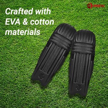 RMAX Cricket Batting Legguard Pad Full Size (Black)