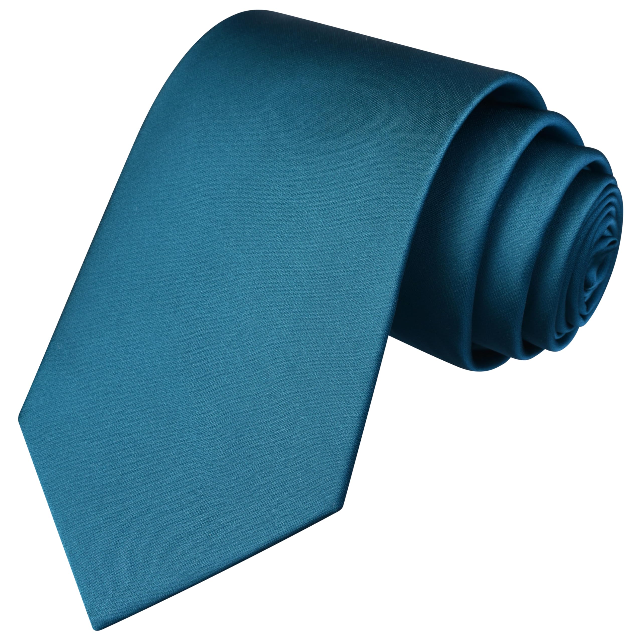 Branduce Teal Tie Solid Satin Ties for Men Silk Blend Necktie for Wedding Business (TA11-40)