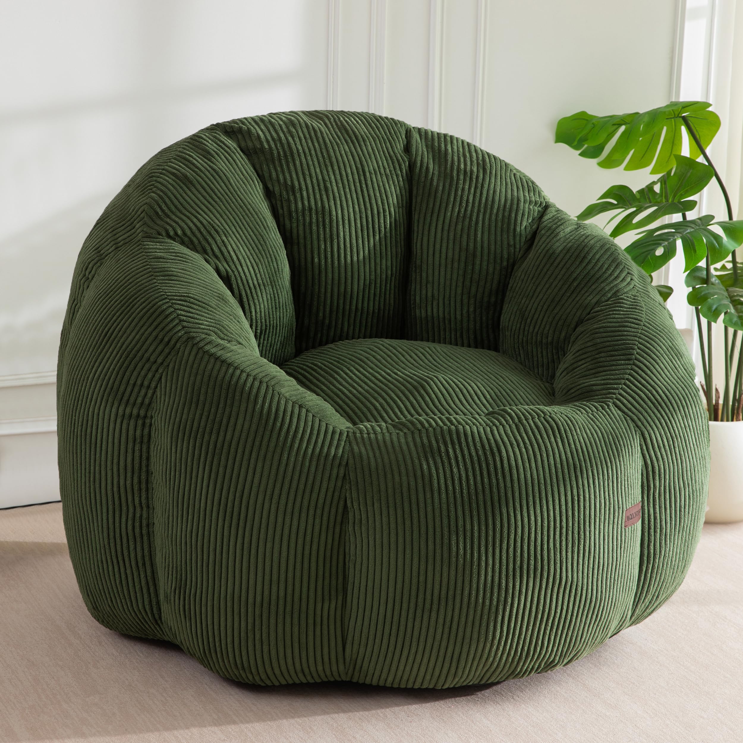 MAXYOYO Bean Bag Chair for Adults, Oversized Pumpkin-Shaped Boneless Chair