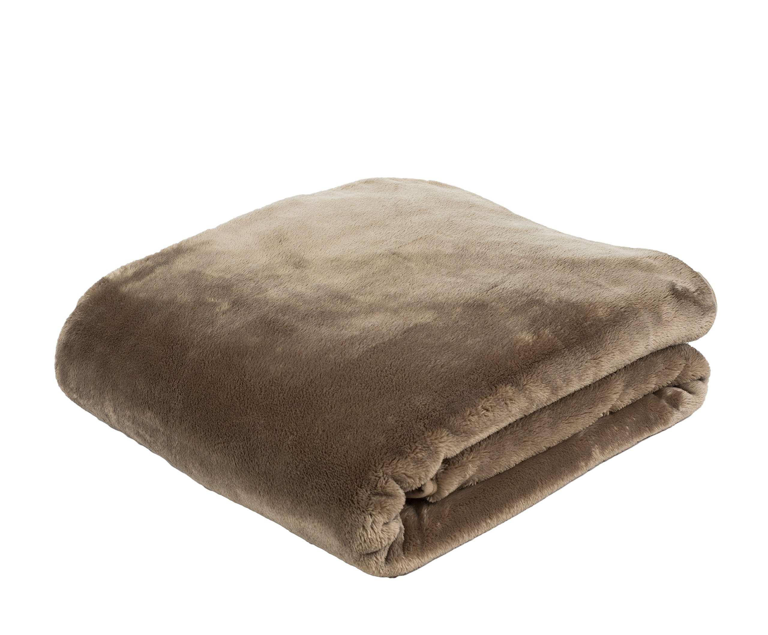 Gözze Taupe - Premium Cashmere Feel Cuddly Living Room Blanket/Throw, 500 G/M², 130 X 170 Cm