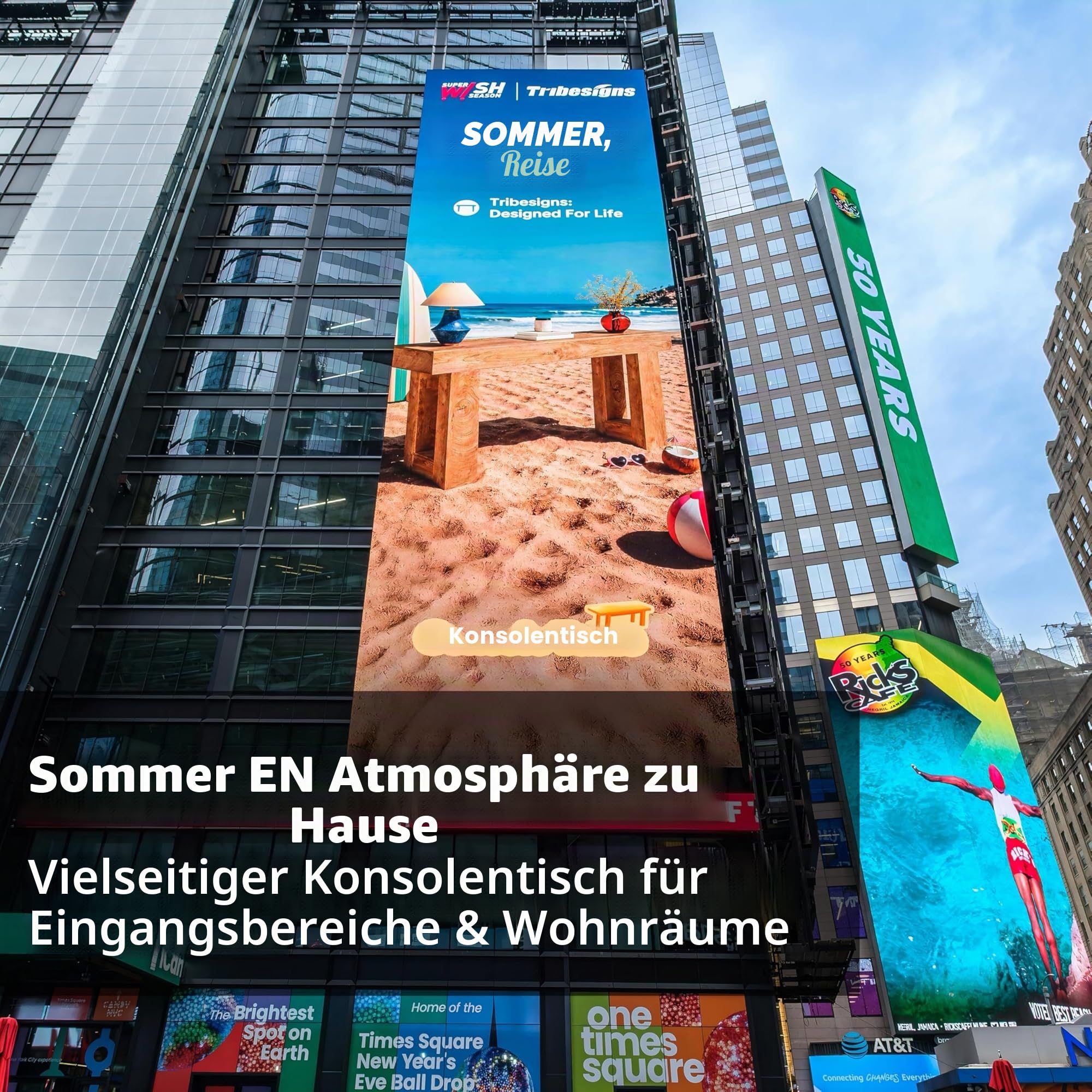 Tribesigns 160 cm Langer Konsolentisch, rechteckiger Sofatisch hinter der Couch, Bauernhoftisch für Eingang, Flur, Wohnzimmer (Natur)