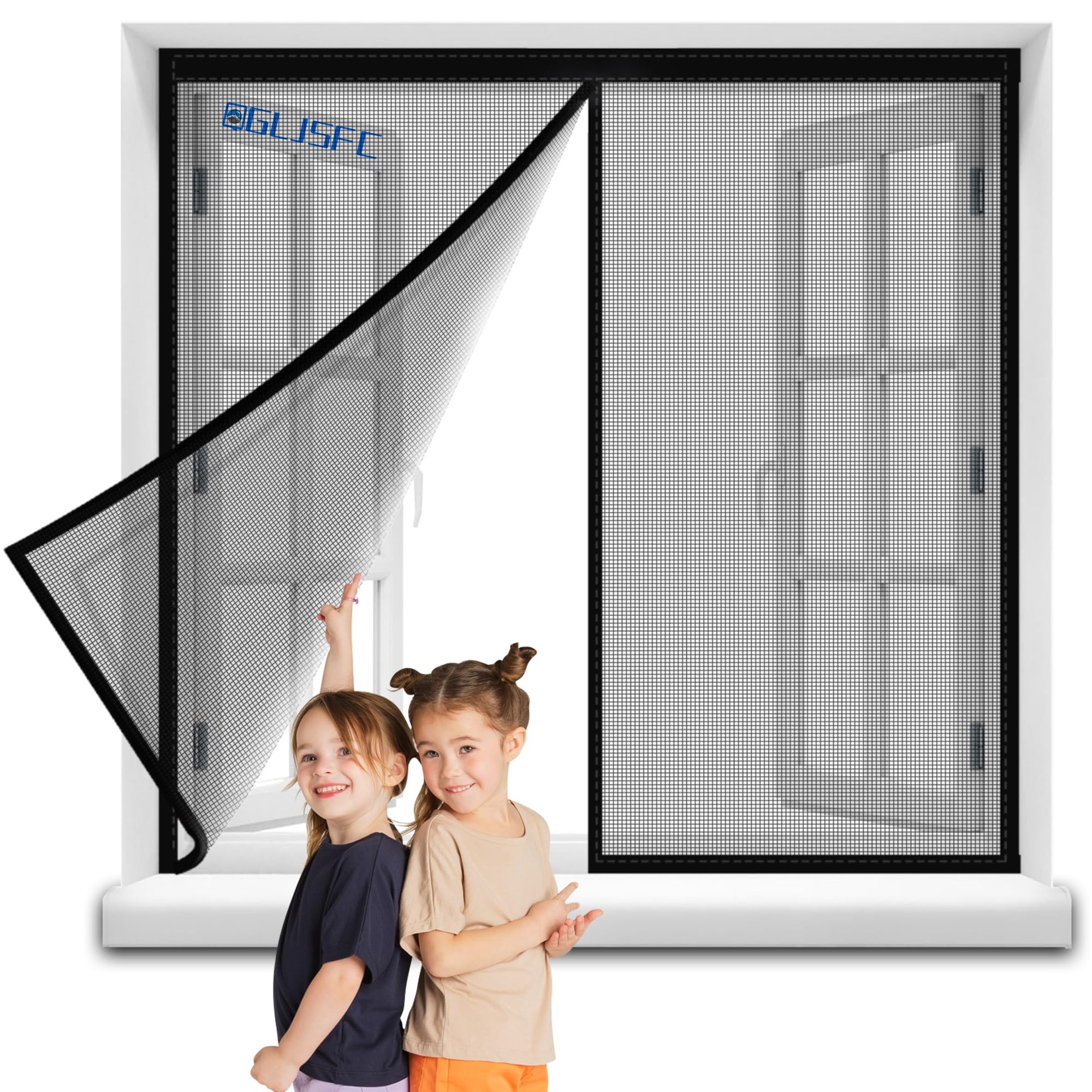 Qgljsfc Black Anti Mosquito Mesh Fly Curtain 50X80cm Magnetic Fly Screen Door No Drilling Insect Screen Door Fiberglass Magnetic Screen Door For Balcony Door And Patio Door