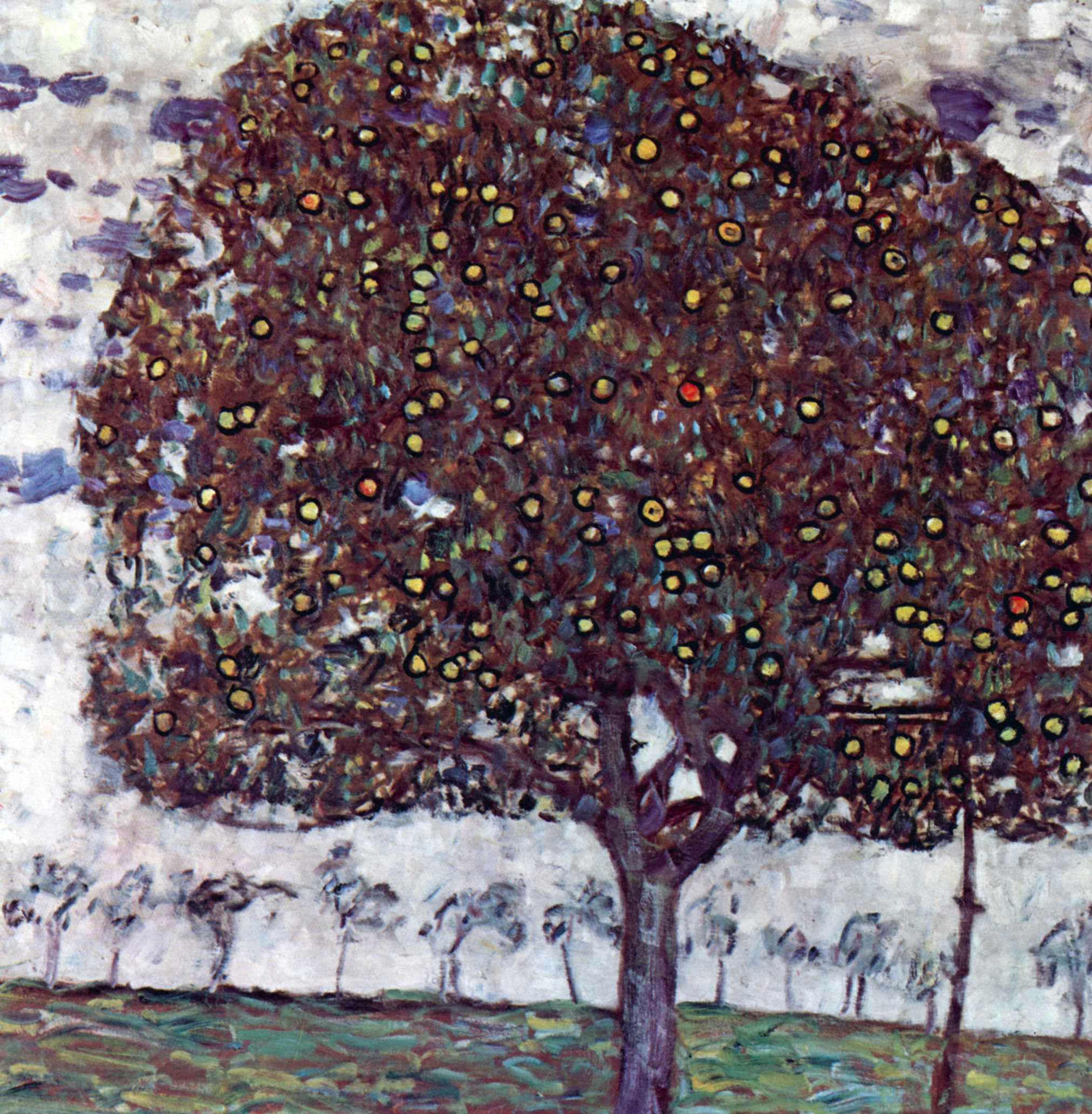 Toile enroulée Klimt pommier pour salon chaleureux 76 cm - 2