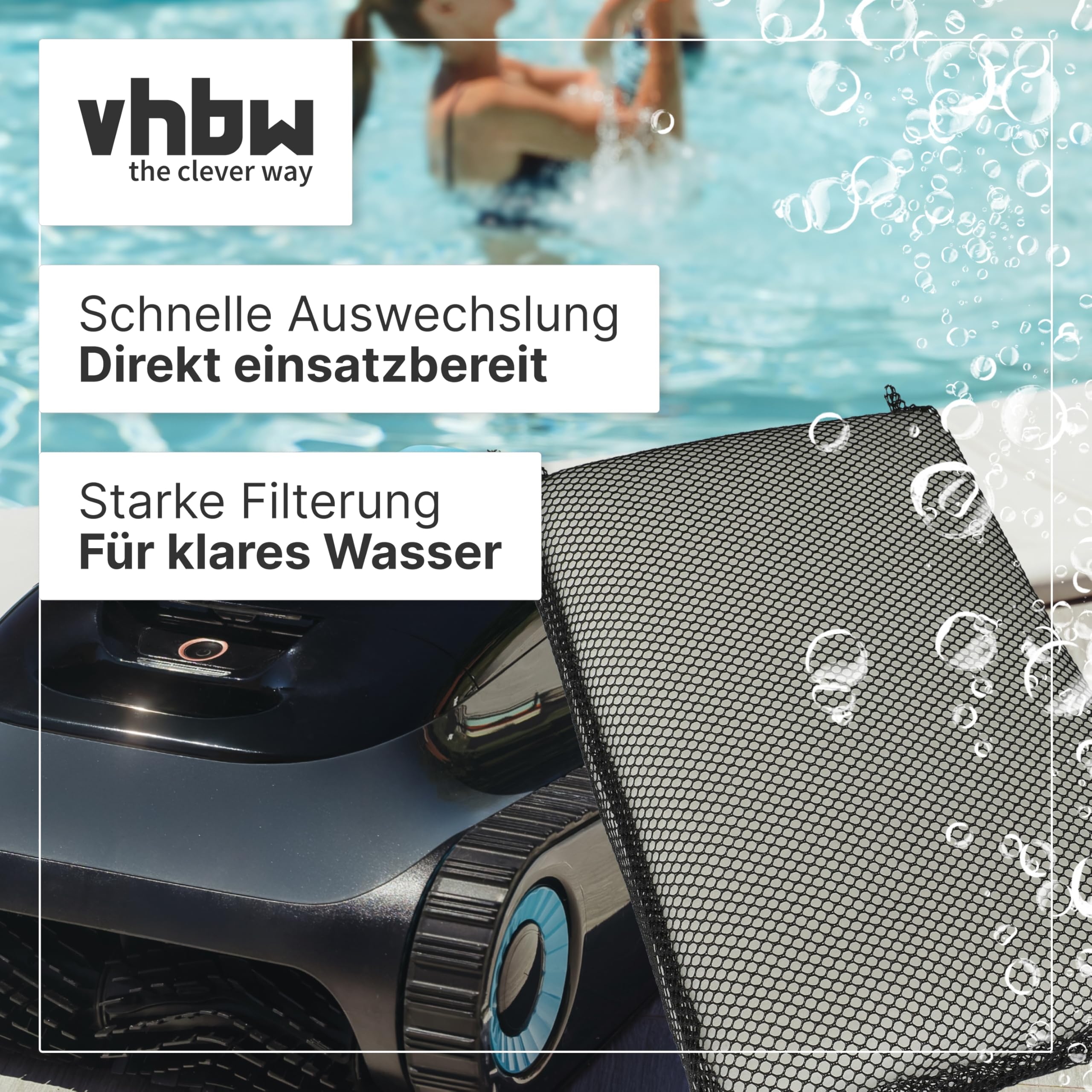 vhbw 20x Filtro Compatibile con Evolution Power 4 aspiratore Piscina - Filtro fine, 25 x 16 x 4 cm