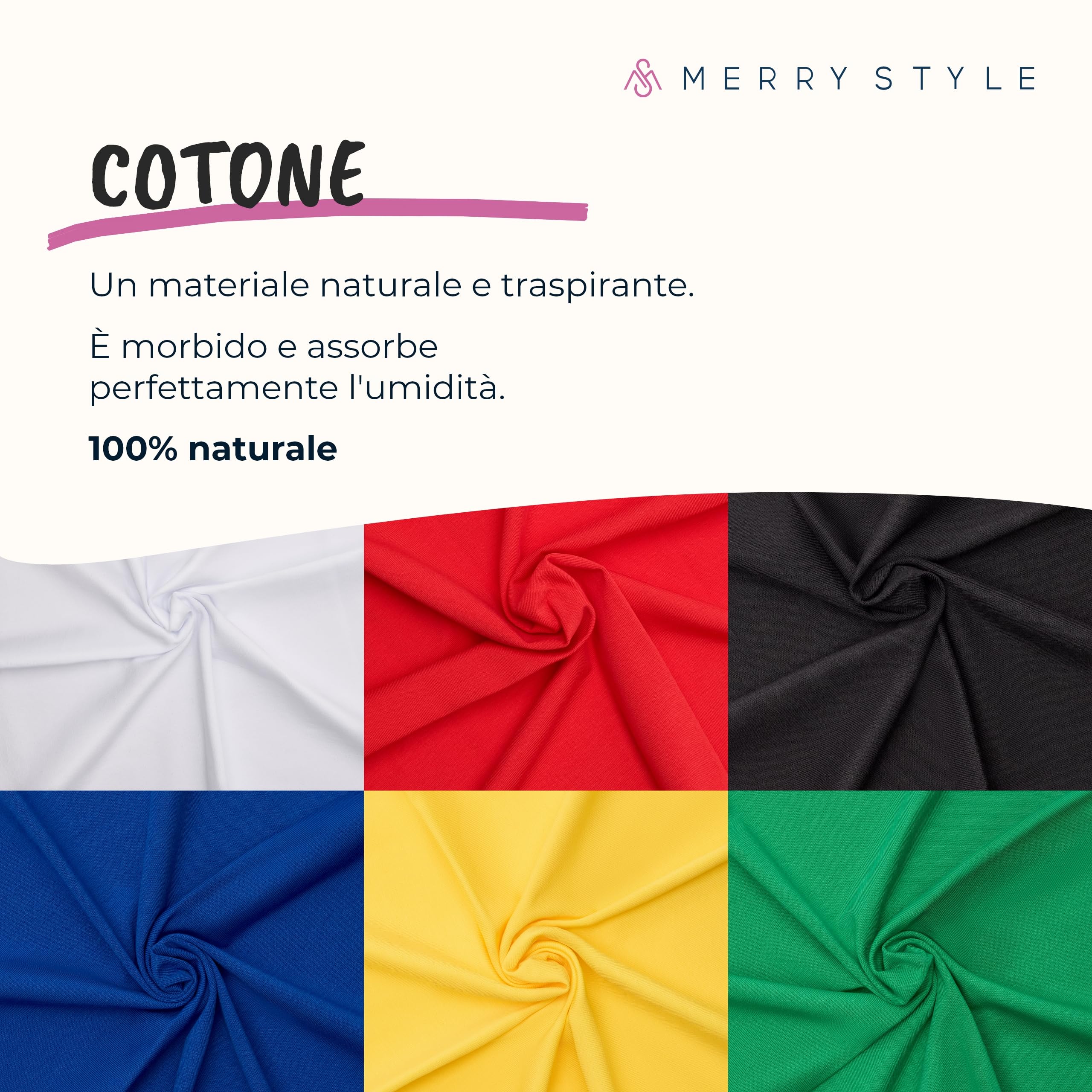Merry Style Leggings Donna 3/4 Pantaloni Capri Morbidi e Confortevoli Leggins Donna in Cotone Traspirante Elastici e Delicati sulla Pelle Sensibile MS10-199