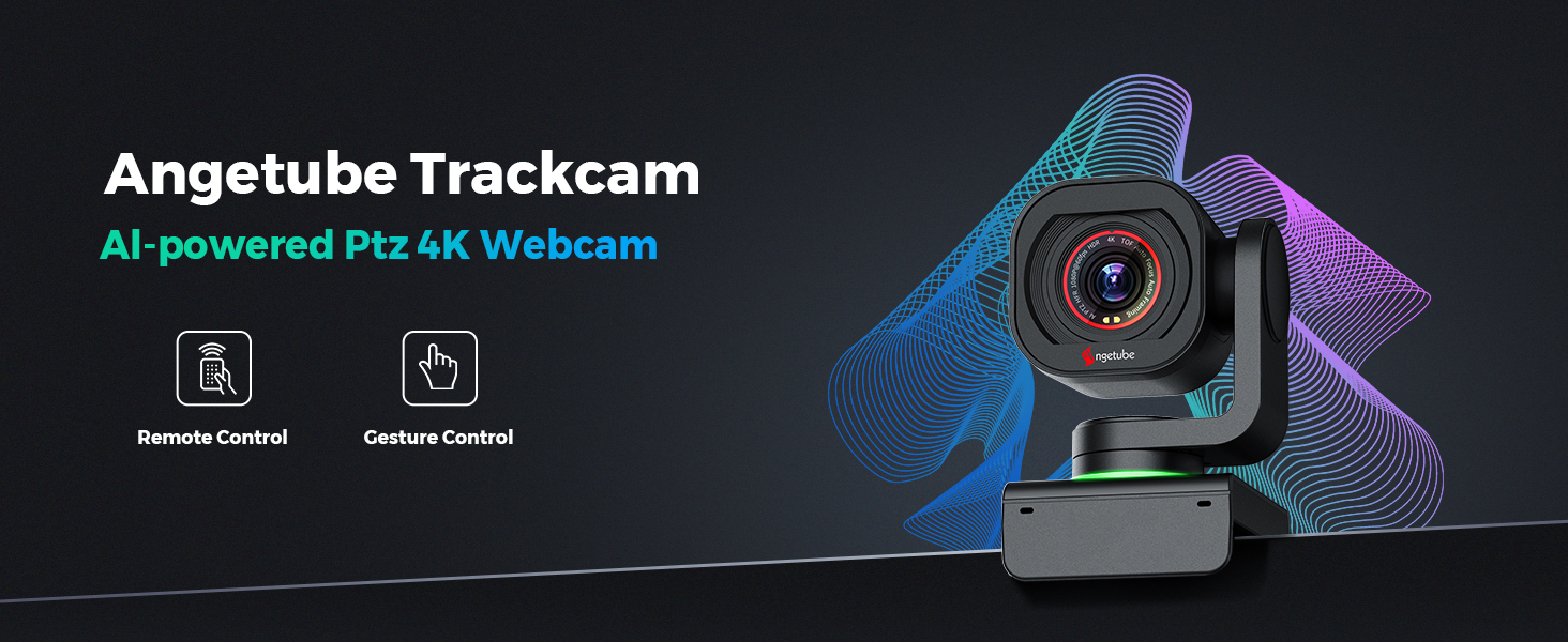 Angetube 4K Streaming Webcam with AI Tracking, HDR, Dual AI Noise