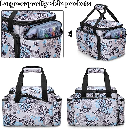 Miniatura 4 de CURMIO Organizador de accesorios de costura, bolsa de almacenamiento grande de suministros de costura con correa para el hombro para hilo de