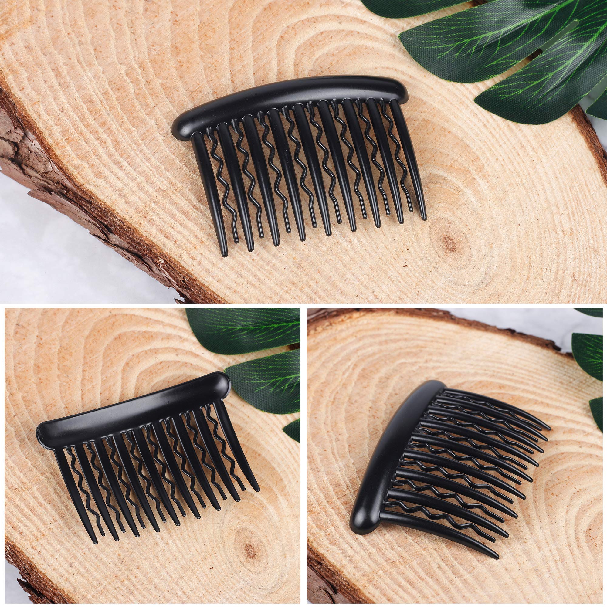 18 piezas de plástico para dientes de pelo, peine lateral de tortuga, accesorios para el cabello fino 7