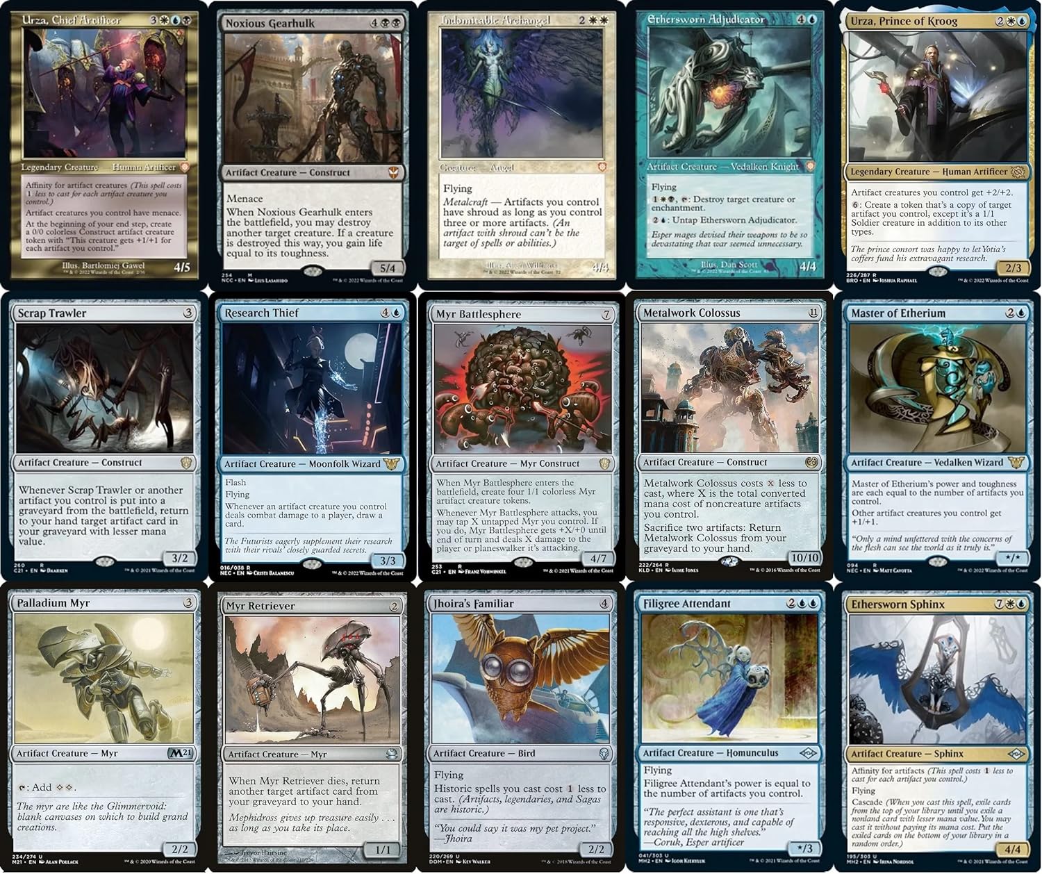 Elite Commander Urza Artifacts Deck - Esper - Blue Black White - EDH - Urza, Chief Artificer - 100 Card - Custom Magic The Gathering Deck - Very Strong!