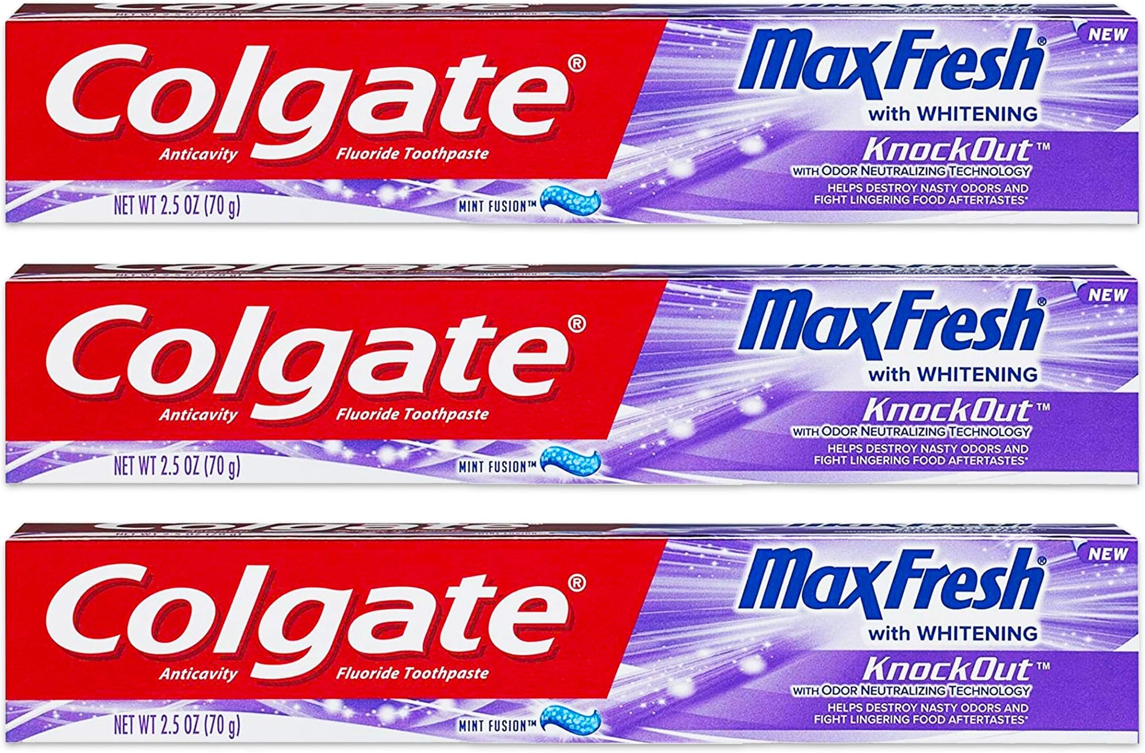 Max Fresh Knockout Gel Toothpaste, 2.5 Ounce Pack Of 3