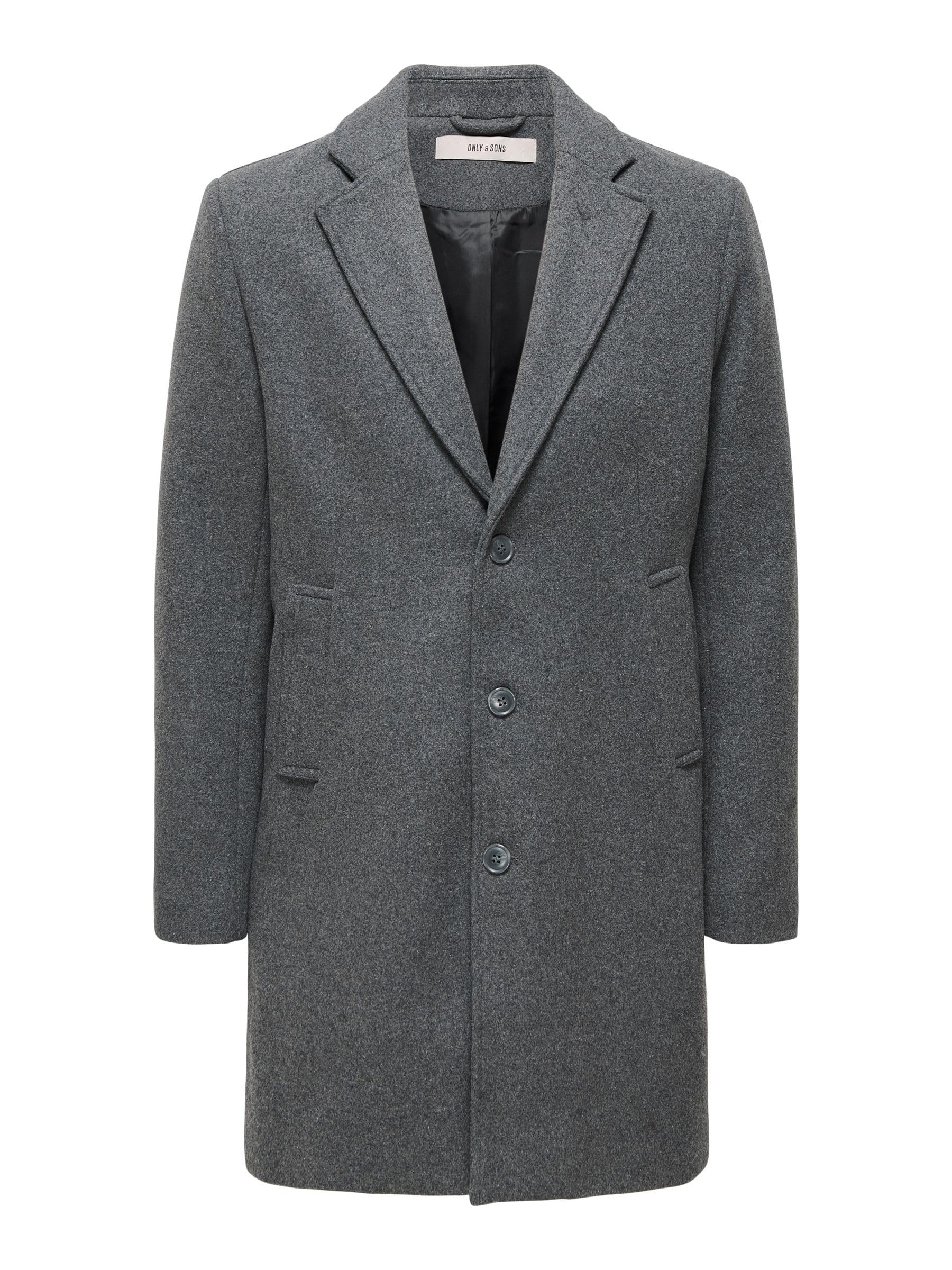 ONLY & SONS Onsmatthew Wool Coat Otw Noos, Dark grey blend, XXL