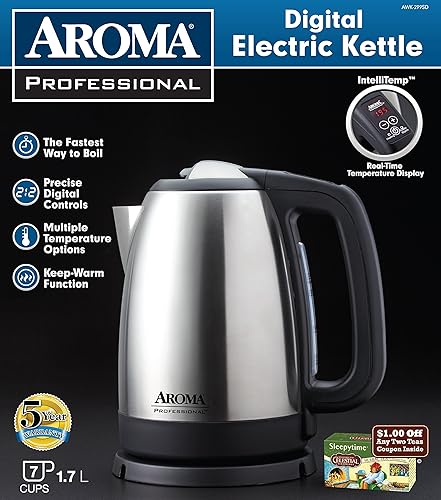 Miniatura 8 de Aroma Housewares Hervidor de agua eléctrico 17 L acero inoxidable AWK-165 M