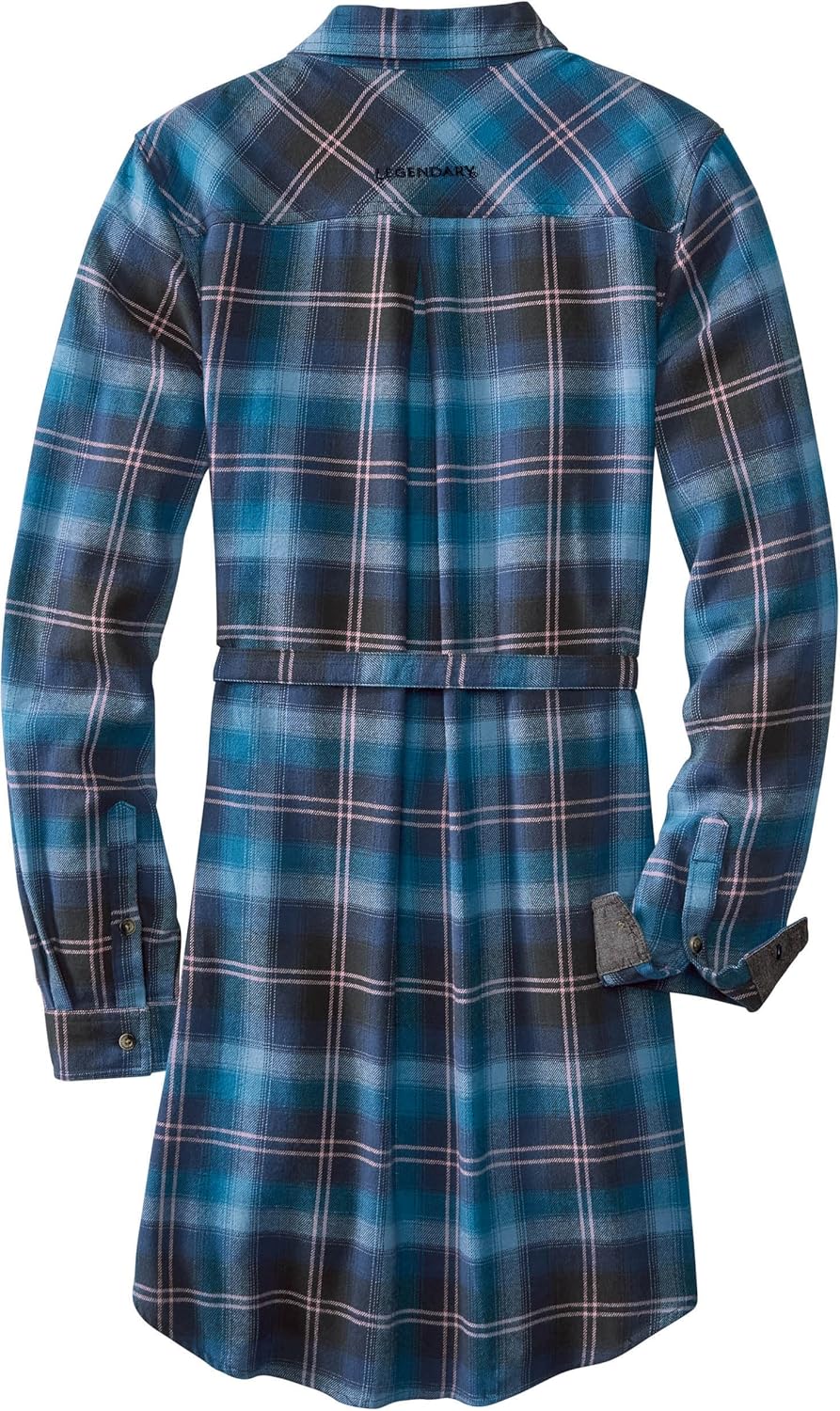 Legendary Whitetails womens Open Spaces Dress, Plaid Flannel Long Sleeve Button Up Tunic With Belt - Image 5