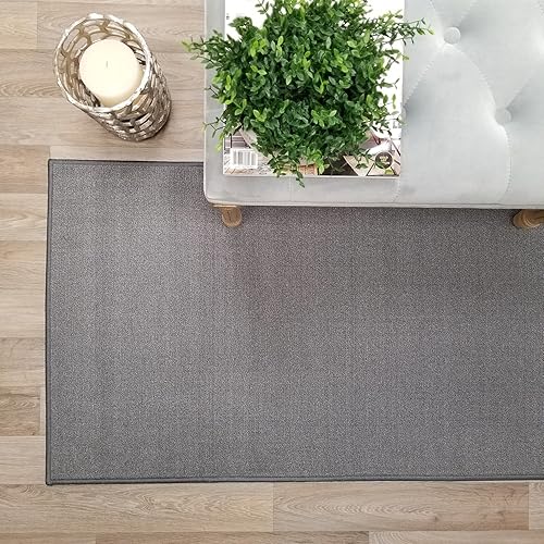 Miniatura 2 de Tapete largo para escaleras y pasillos, antiderrapante, reforzado con reverso de goma, liso, de un color, de 22 o 31 pulgadas de ancho. Elije el