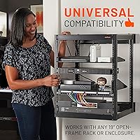 Vista 4 de ECHOGEAR Estante para rack de 2U – Diseño universal que funciona con cualquier rack – Capacidad para 50 bits de servidores, equipo de red o equipos