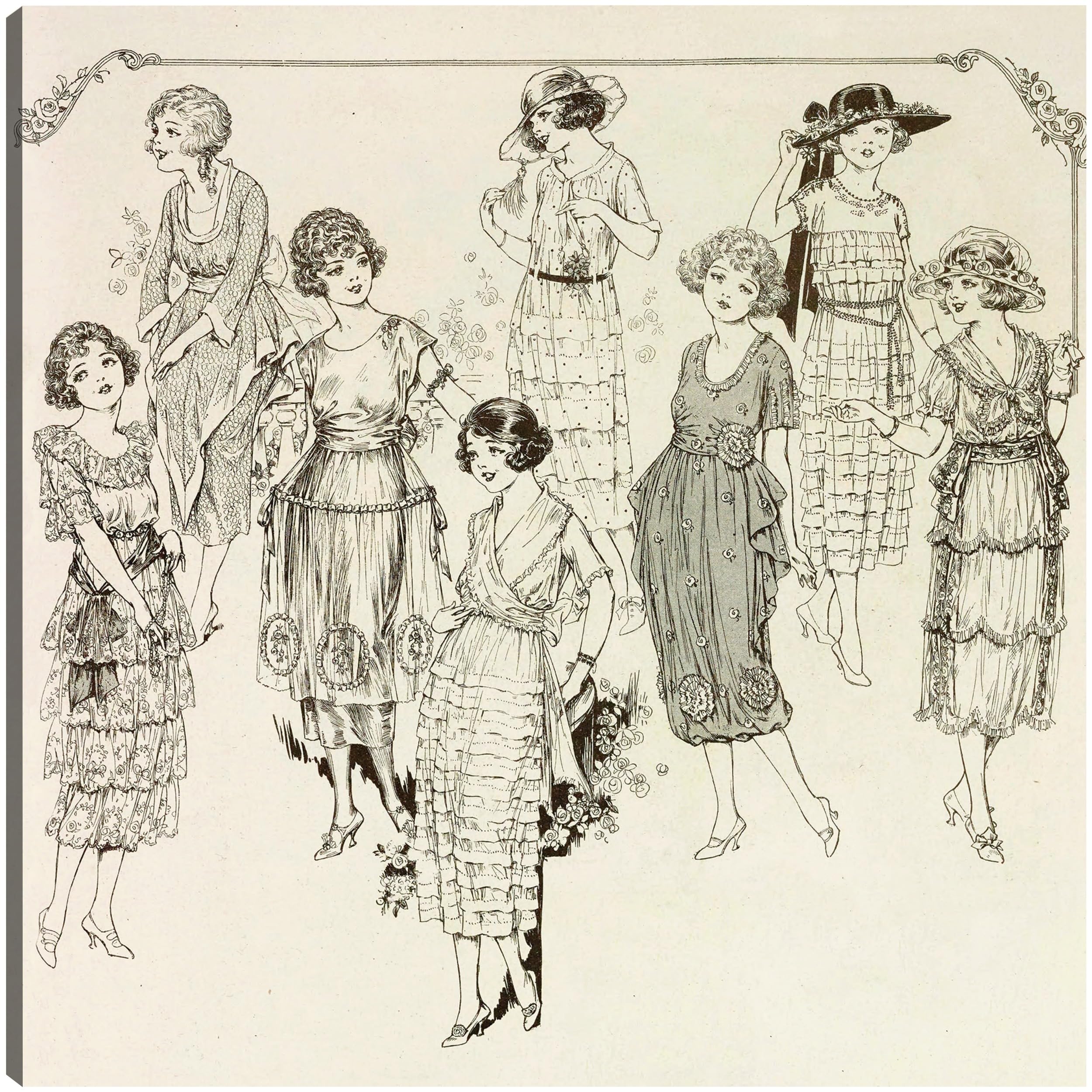 Amazon.com: Fine Art Canvas Vintage Vogue Magazine Cover 1920