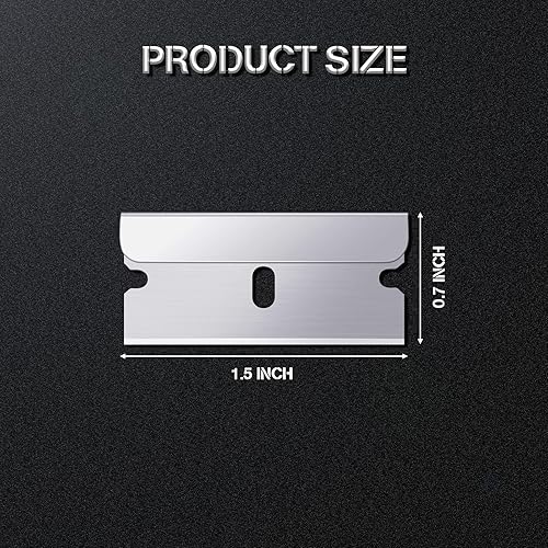 Miniatura 7 de Honoson 40 cuchillas de afeitar de un solo filo, repuestos de cuchillas de afeitar de borde recto, cuchillas planas industriales afiladas de acero