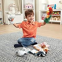 Vista 2 de Melissa & Doug Barn Buddies - Marionetas de mano, juego de 6 (vaca, oveja, caballo, pato, pollo, cerdo)