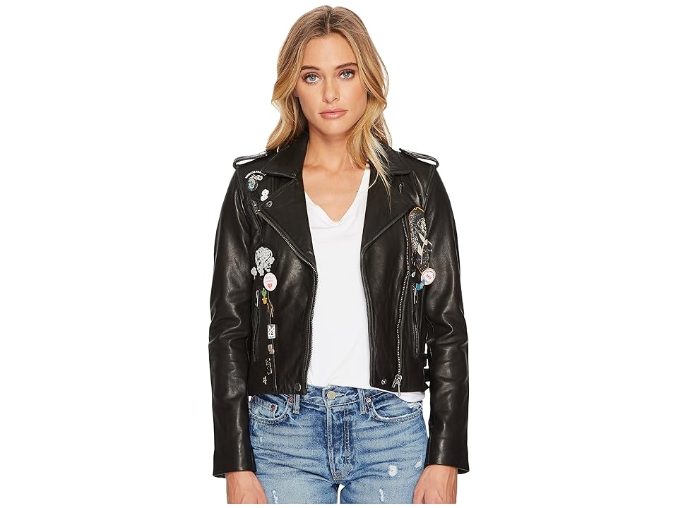 

Lucky Brand Pin Moto Jacket (Black) Women's Coat