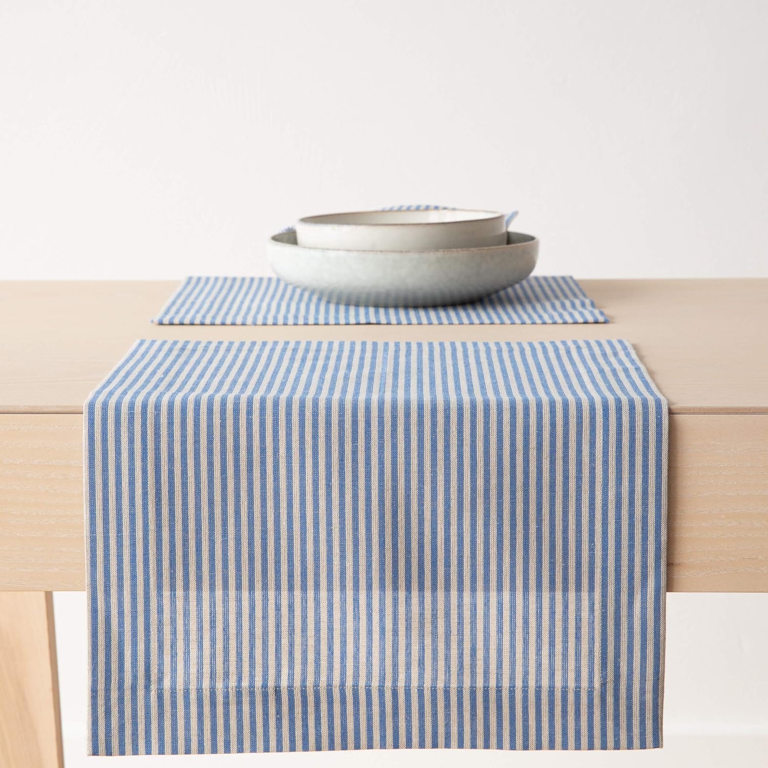 LinenMe Set of 4 Placemats Blue Linen Cotton Jazz