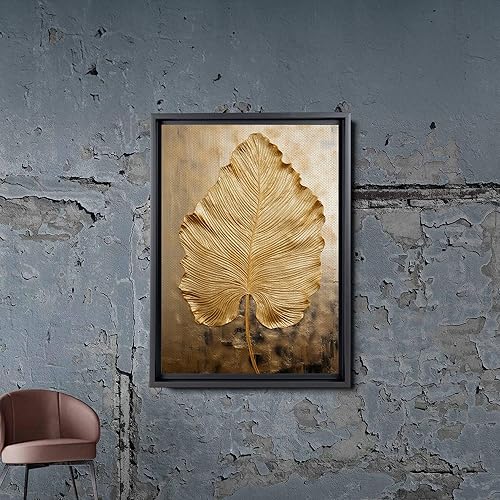 Miniatura 2 de Original Ginkgo biloba Print On Canvas, Modern Textured Gold Wall Art, Abstract Gold Leaves Print, Living room Wall Decor, Modern Home Decor, Arts