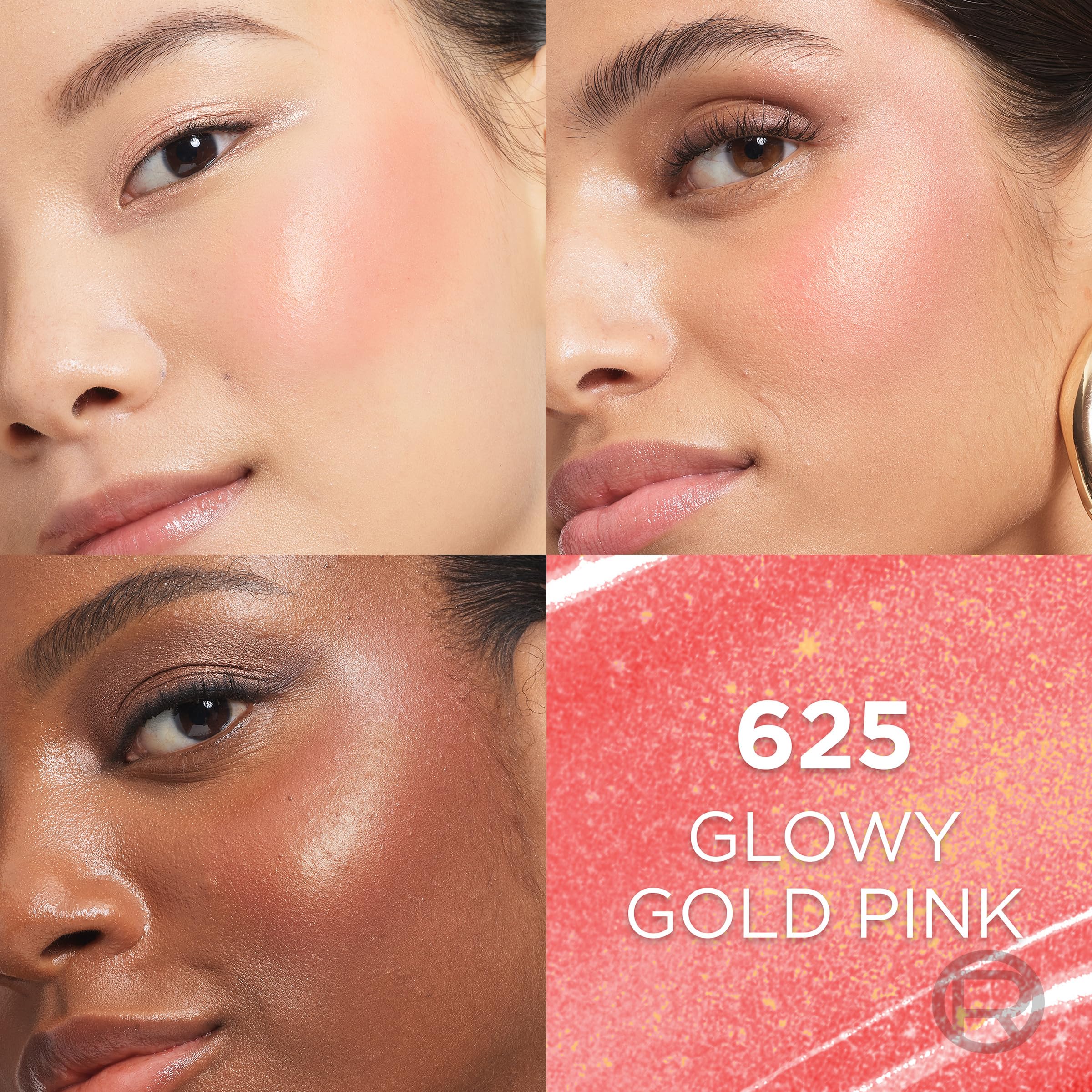 L'Oréal Paris Lumi Le Liquid Blush Glowy Gold Pink 625, płynny róż o świeżym, połyskującym kolorze, 10 ml