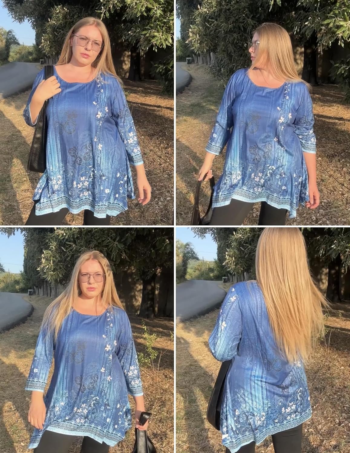 IN'VOLAND Plus Size Tops for Women 3/4 Sleeve Shirts Tunic Tops to Wear with Leggings Loose Fit Summer Fall Clothes - Image 4