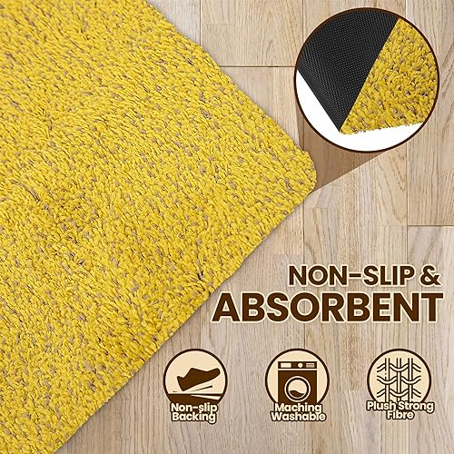 Miniatura 5 de Tapete de microfibra de alta calidad para interiores, tapete lavable de 36 x 72 pulgadas, antideslizante, impermeable, súper absorbente, tapete de