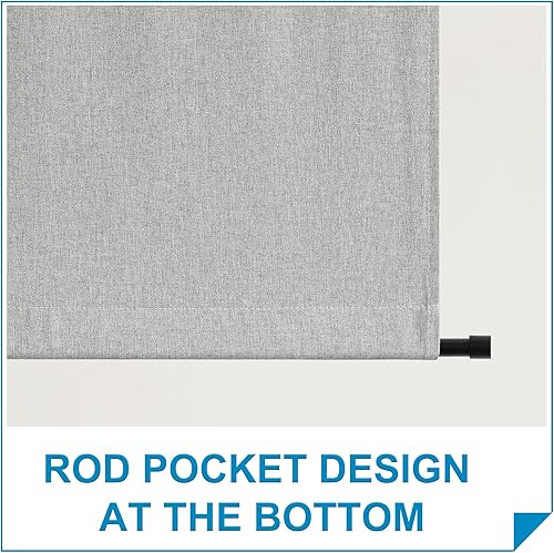 Miniatura 22 de RYB HOME Cortinas de privacidad para puerta francesa, rica textura de lino, cortinas para oscurecer la habitación, cortinas y cortinas