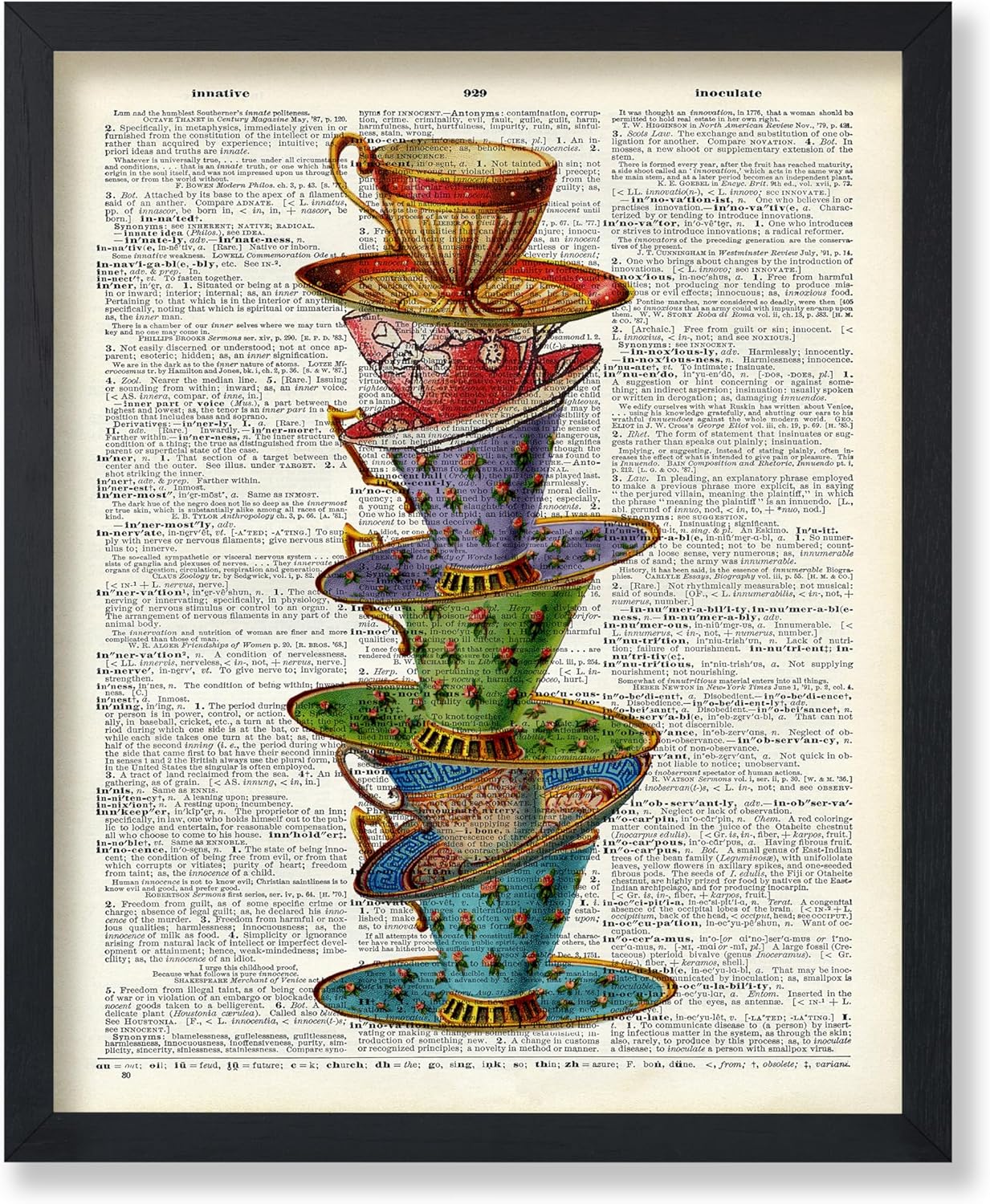 Amazon.com: Poster Master Dictionary Art Poster - Stacked Teacups Print ...