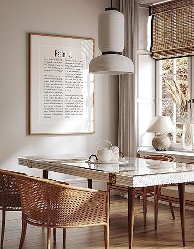 Miniatura 6 de Impresión del Salmo 91  Arte de pared del Salmo  Regalo cristiano para amigos, hijo, hija  Sé fuerte, coraje  Recórate (8 x 10, pergamino)