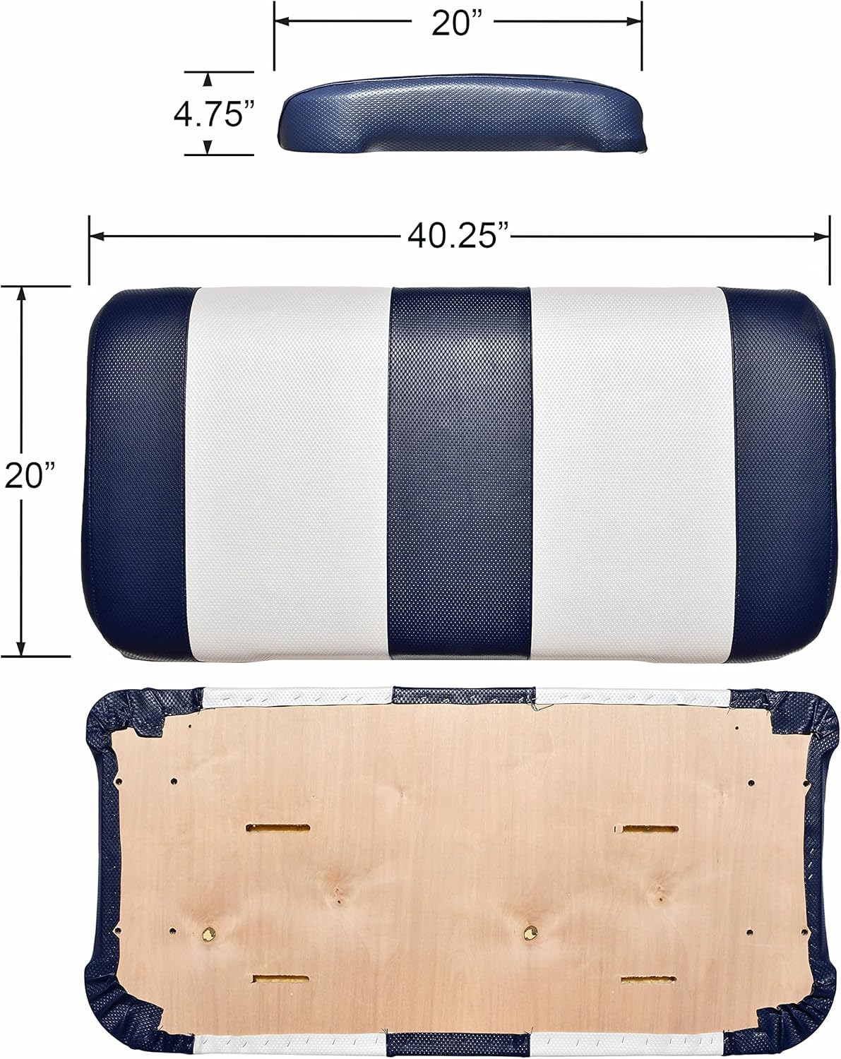 EZGO TXT Replacement Golf Cart Seat Cover Staple On Installation - 2 Piece - Premium Marine Vinyl - 5 Panel Stitching - Two-Tone (Black & Lime Green)