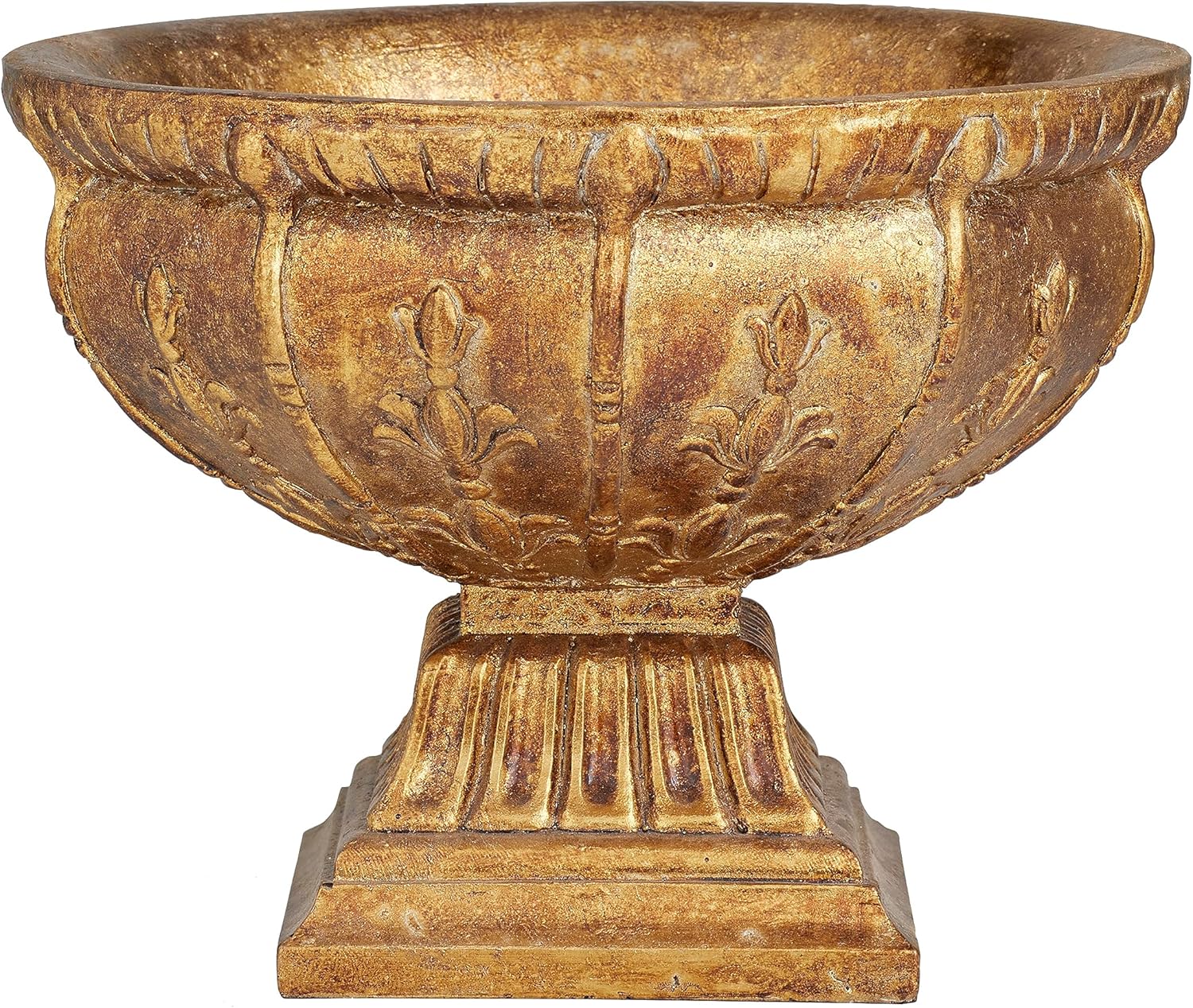 Deco 79 Polystone Decorative Decorative Bowl Ornate Decorative Container, Decorative Keepsake Box 11" x 11" x 9", Gold