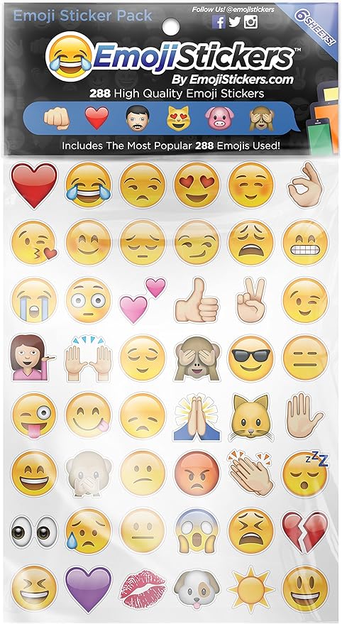 Amazon Com Emojistickers Most Popular Emojis 2 Pack Arts Crafts Sewing