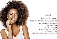 Vista 3 de Accesorio para secador de pelo con 10 rizadores de pelo de silicona, extra grande, ajustable, suave, con capucha y manguera extra larga para secar