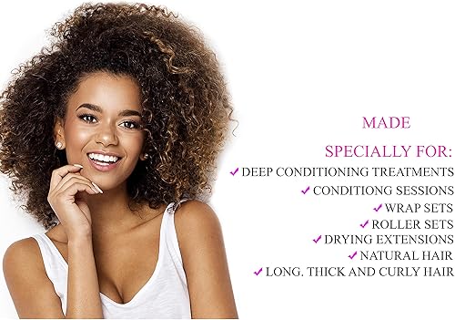 Miniatura 3 de Accesorio para secador de pelo con 10 rizadores de pelo de silicona, extra grande, ajustable, suave, con capucha y manguera extra larga para secar,