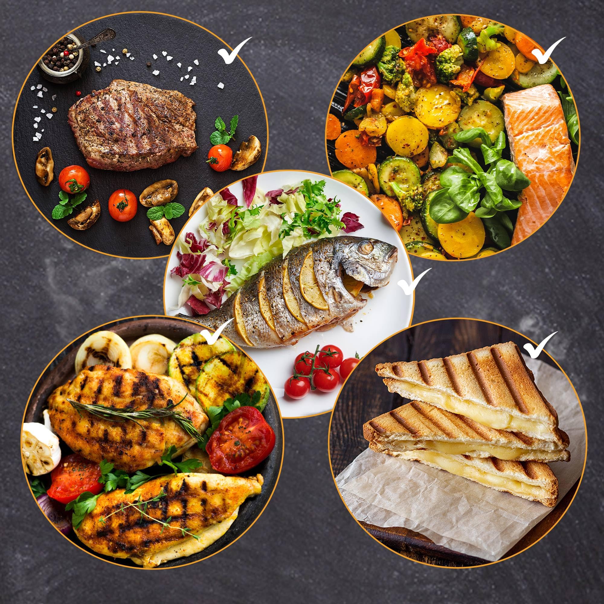 CLP Set di Griglie per Barbecue I per Barbecue A Gas, A Carbone Ed Elettrici I Set di Griglie per Barbecue in Ghisa, Colore:Nero, Dimensione: