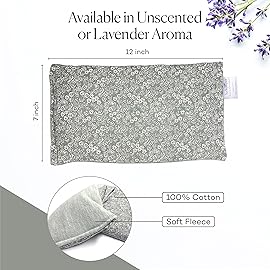 SacksyThyme Microwave Heating Pad for Cramps, Back, Neck, Shoulders, Leg Pain - Reusable Heat Pack, Hot Moist Microwavable Therapy Pack - Unscented Flaxseed Hot Compress Made in USA (Size: 12 x 7)