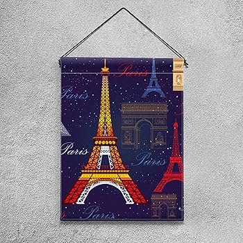 Amazon.co.jp: パリのカラフルなエッフェル塔 ガーデンフラッグ 28x40