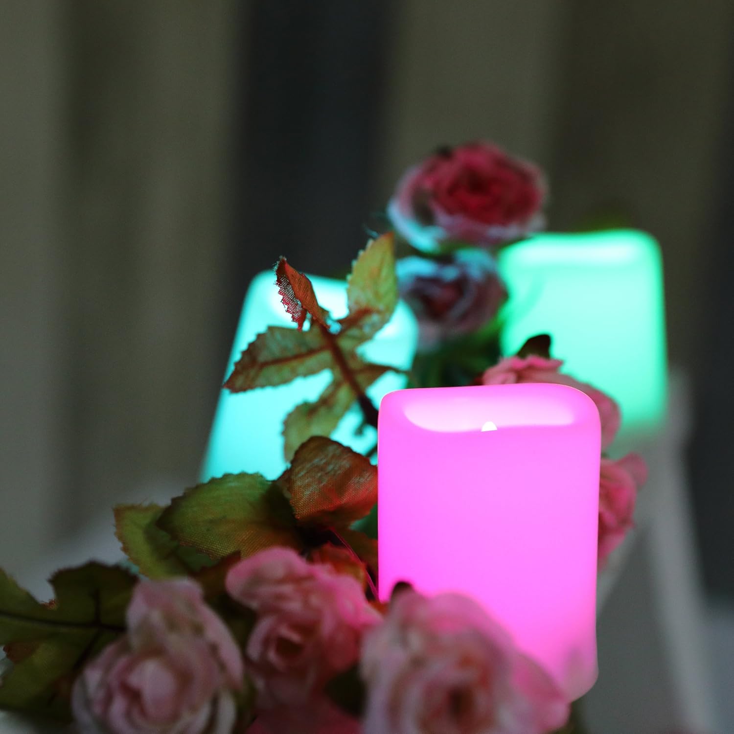 CANDLE CHOICE Color Changing Battery Operated Flameless Votive Candles with Remote Timer Realistic Flickering Fake Electric Multicolor LED Lights for Wedding Christmas Decorations Battery Incl. 12 PCS