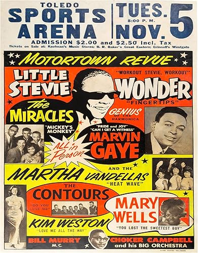 Póster vintage de concierto de Motown de 11 x 14 pulgadas, arte de pared afroamericano - Impresión de historia musical de leyendas de la música del