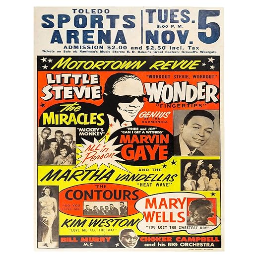 Vintage Motown Concert Poster 11x14 - African American Wall Art - Soul Music Legends Music History Print - Black Culture Wall Decor - Retro Music Room Decoration - Soul R&B Collectible Art