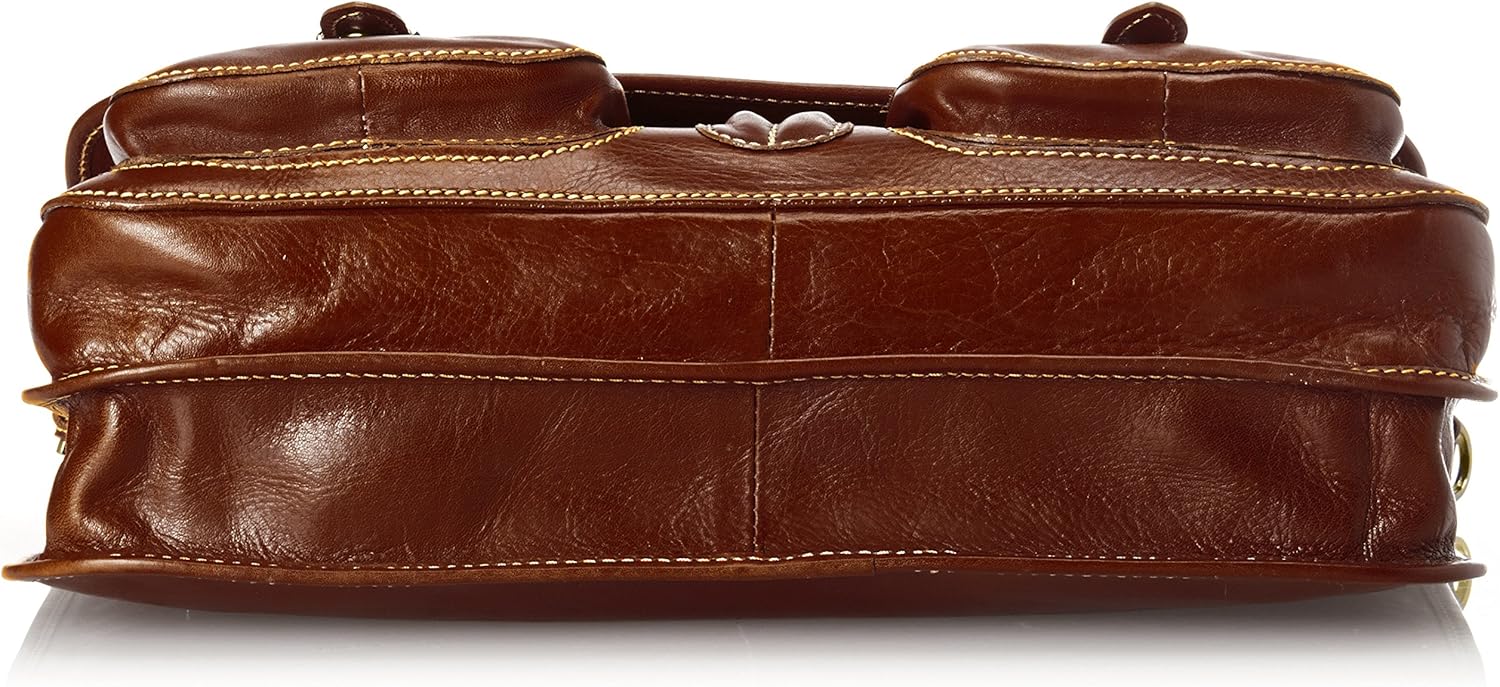  | Floto Procida Italian Calfskin Leather Messenger Bag, Vecchio Brown, One Size | Messenger Bags