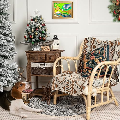 Miniatura 7 de XmasExp Juego de mini árbol de Navidad de mesa de 20 pulgadas con luz LED, árbol de estrellas, bolas de adornos, campanas y piñas, las mejores