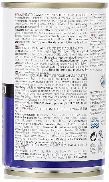 Foto 2 de 3 de Schesir Alimento para Gatos Atún y Filete de Ternera 140 g Lata (1 x 140 g)