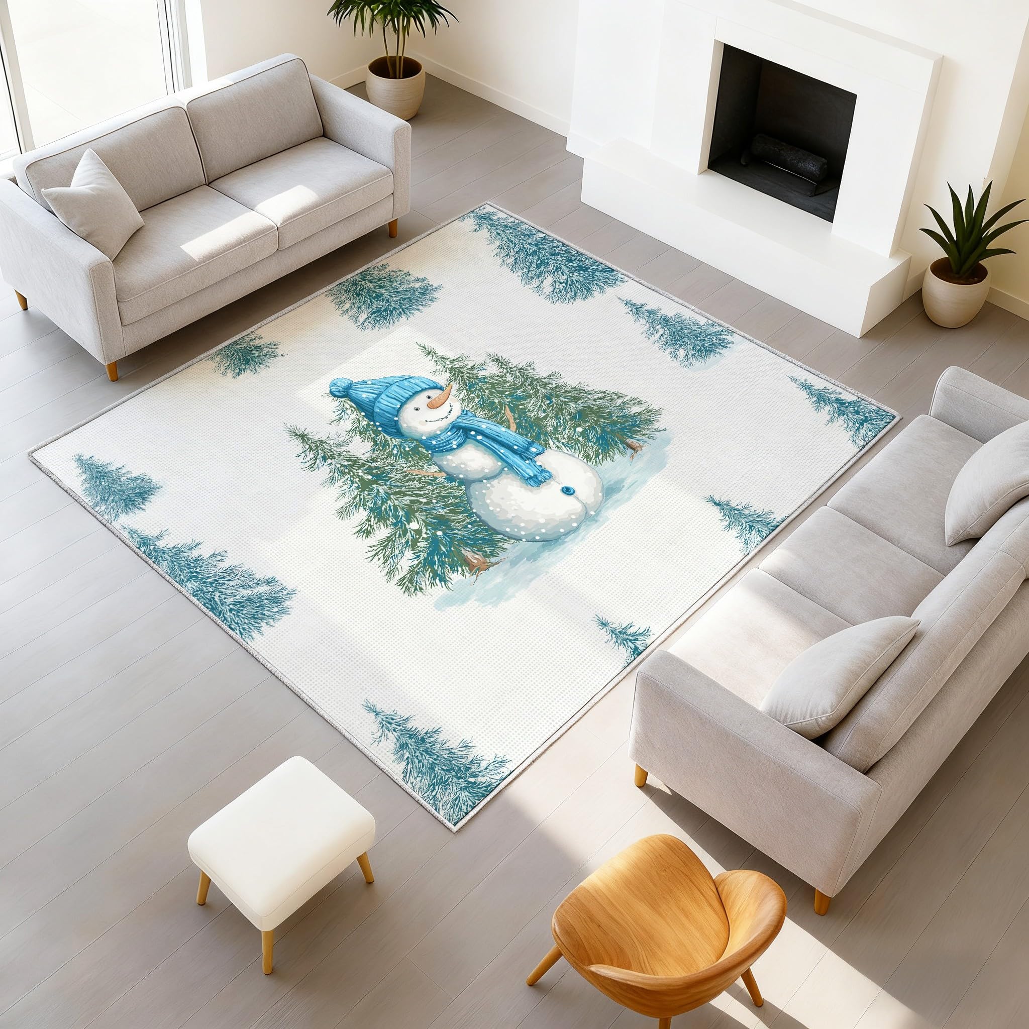 Tapis dessin animé onirique hiver pour réchauffer une salle de réunion ou une chambre